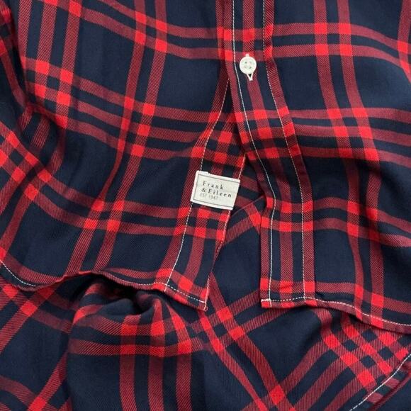 Frank & Eileen Eileen Button-Up Shirt Red And Blue Plaid Flannel Modal Size XS - Picture 13 of 15